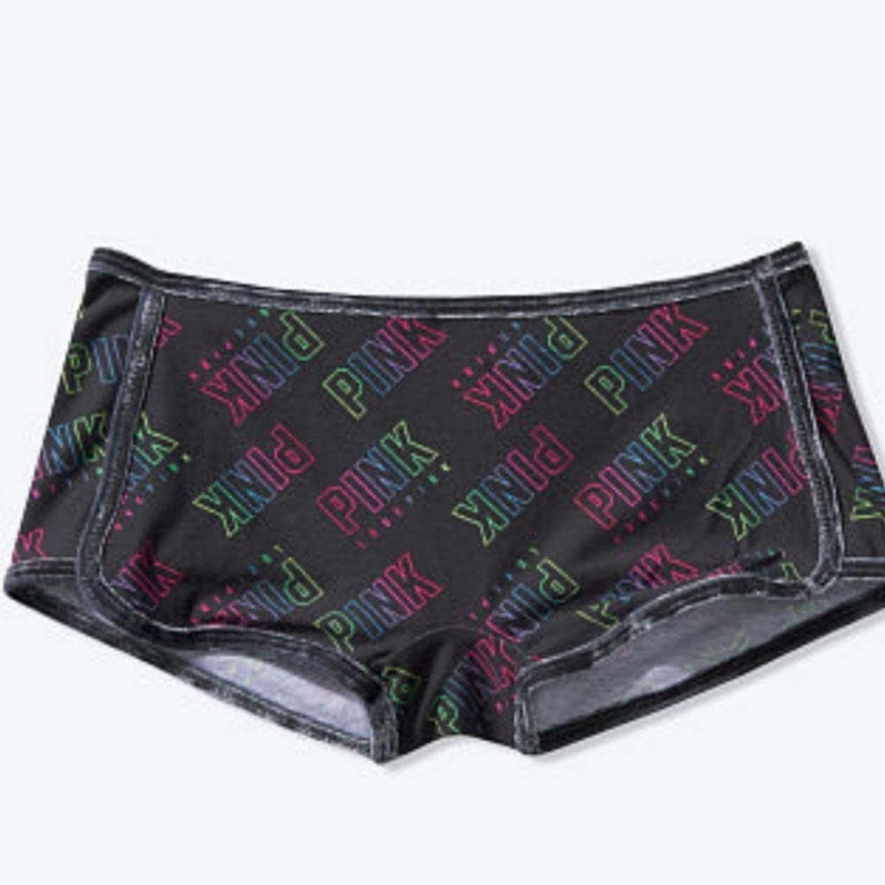 Victoria's Secret PINK Rainbow Boyshort Panty NWT Soft Cotton